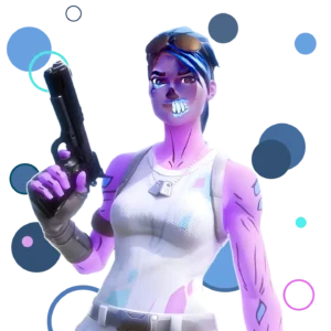 Fortnite character wearing the rare Pink Ghoul Trooper skin with a vibrant pink zombie look