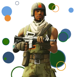 Aerial Assault Trooper Fortnite, featuring a soldier in a tactical outfit with a rugged helmet and camouflage pants