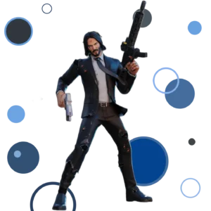 John Wick Fortnite skin featuring the legendary assassin's sleek suit and detailed appearance.