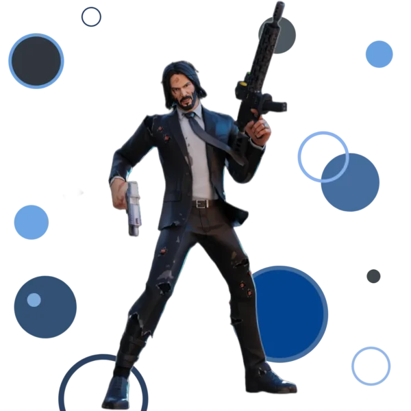 John Wick Fortnite skin featuring the legendary assassin's sleek suit and detailed appearance.