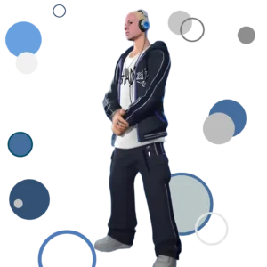 Fortnite Eminem Skin featuring iconic hoodie, beanie, and realistic tattoos.